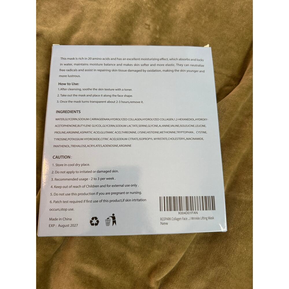 NEW 4 Pack Collagen Face Mask Hydrating Sheet Overnight Mask - Picture 2 of 5